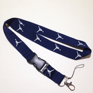 Jordan Lanyard Keychain Neck Strap Navy Blue White